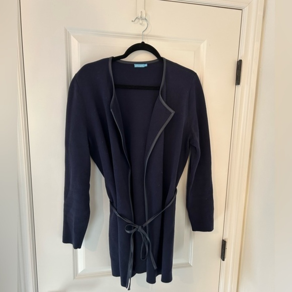 J. McLaughlin Navy Sweater with Tie (large)
